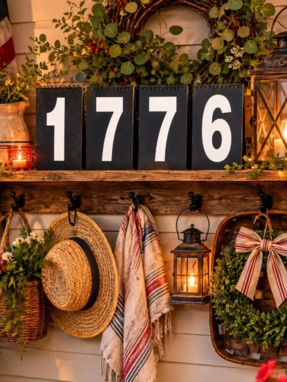 Flip Number Signs (4) 0-9 Birthdays Holidays Unique Decor Cottage Patriotic